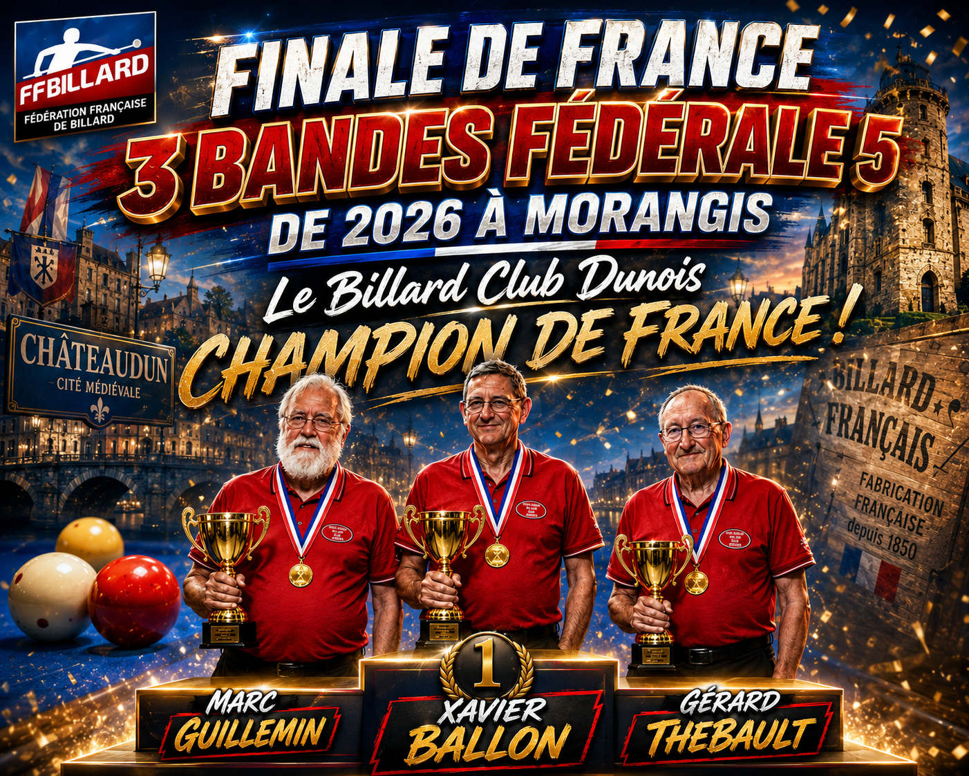 Finale de frence 3 Bandes Federale 5 de 2026 Chateaudun en Or