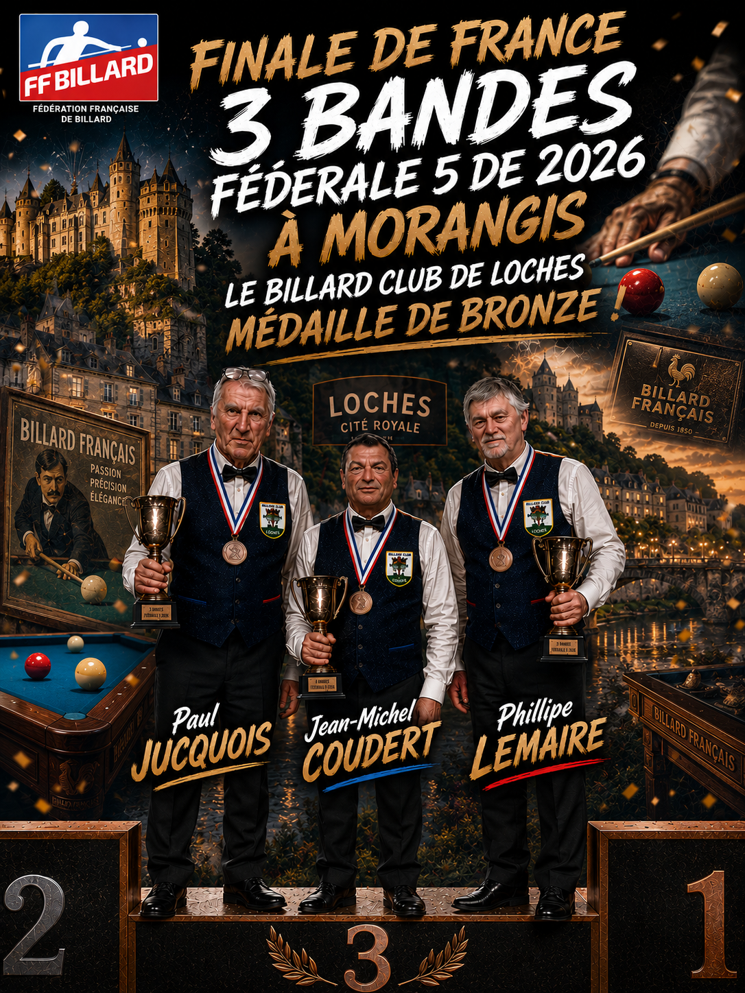Finale de frence 3 Bandes Federale 5 de 2026 Loches en Bronze