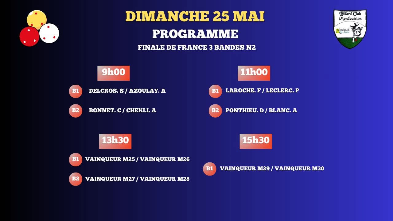 Cf 3Bandes N2 2025 horaires dimamche 25
