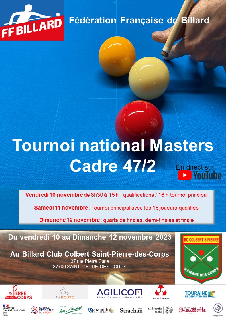 Affiche tournoi CADRE 47 2 MASTER nov 2023