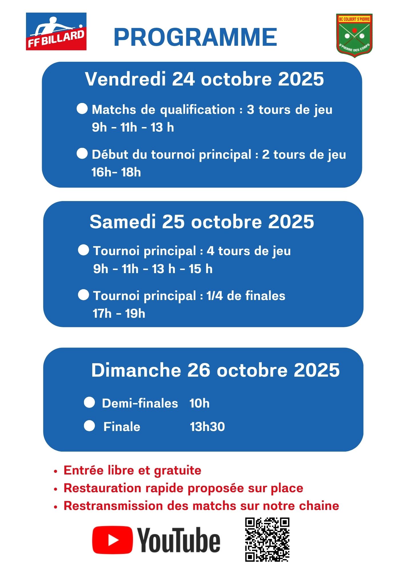 BC Colbert St Pierre TN Cadre 47 2 octobre 2025 programme