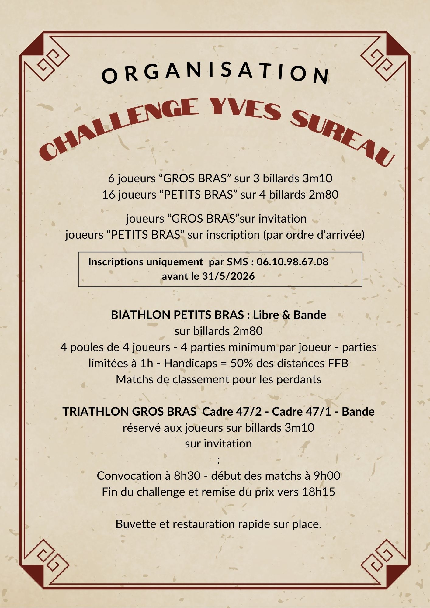 BC Colbert Saint Pierre Tournoi Yves Sureau 2026 (règlement)