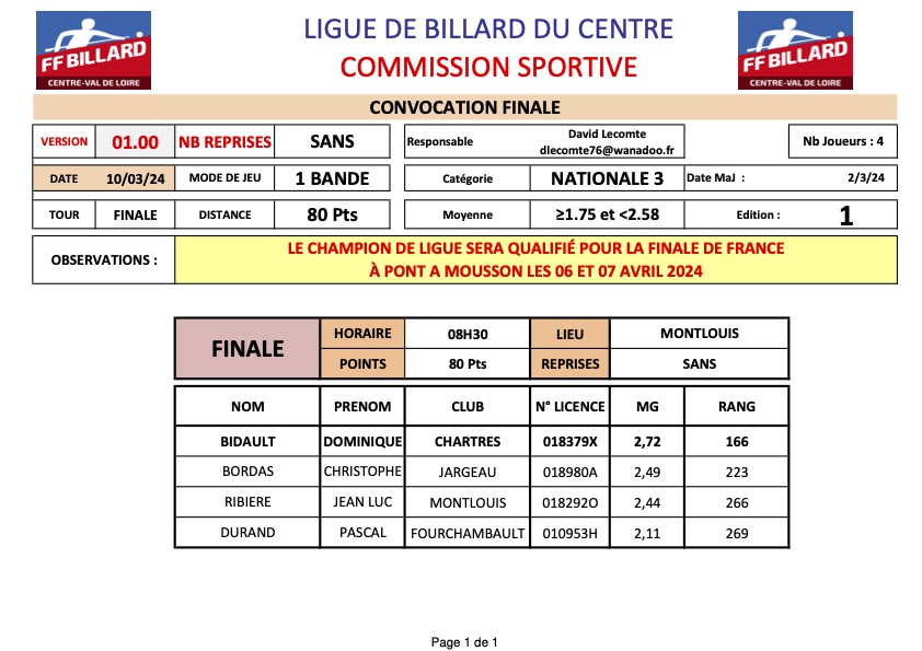 Convocation Finale 1 Bande N3 10 03 24