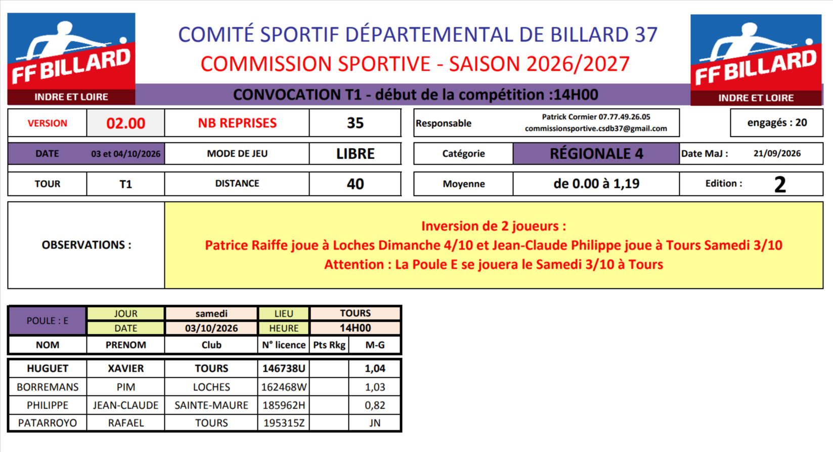 CSDB37 2026 2027 Lbre R4 convocation T1 des 03 et 04 10 V2 2
