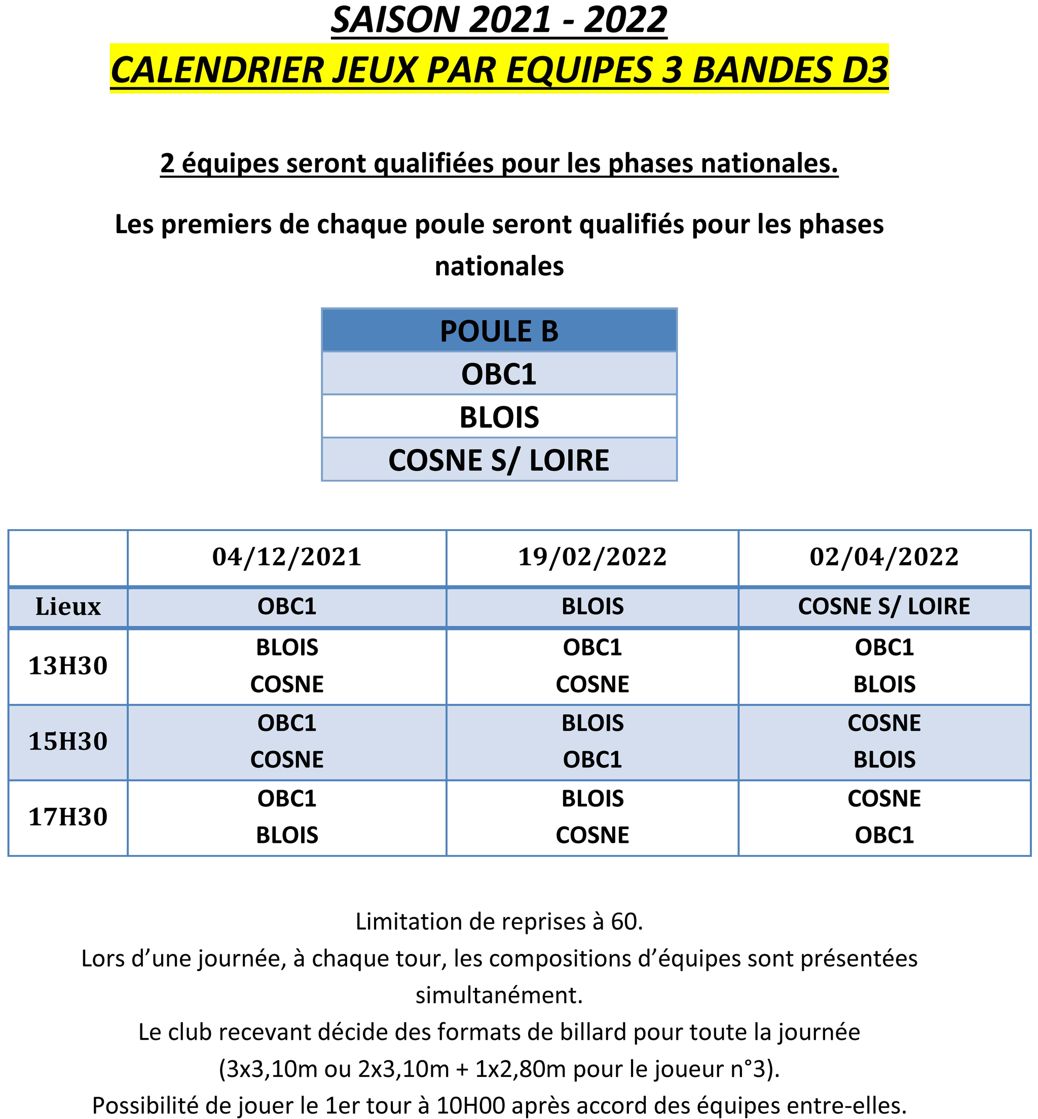 LBCVL 3 Bandes D3 Calendrier des rencontres 2021 2022 V1 du 20 10 Page 2