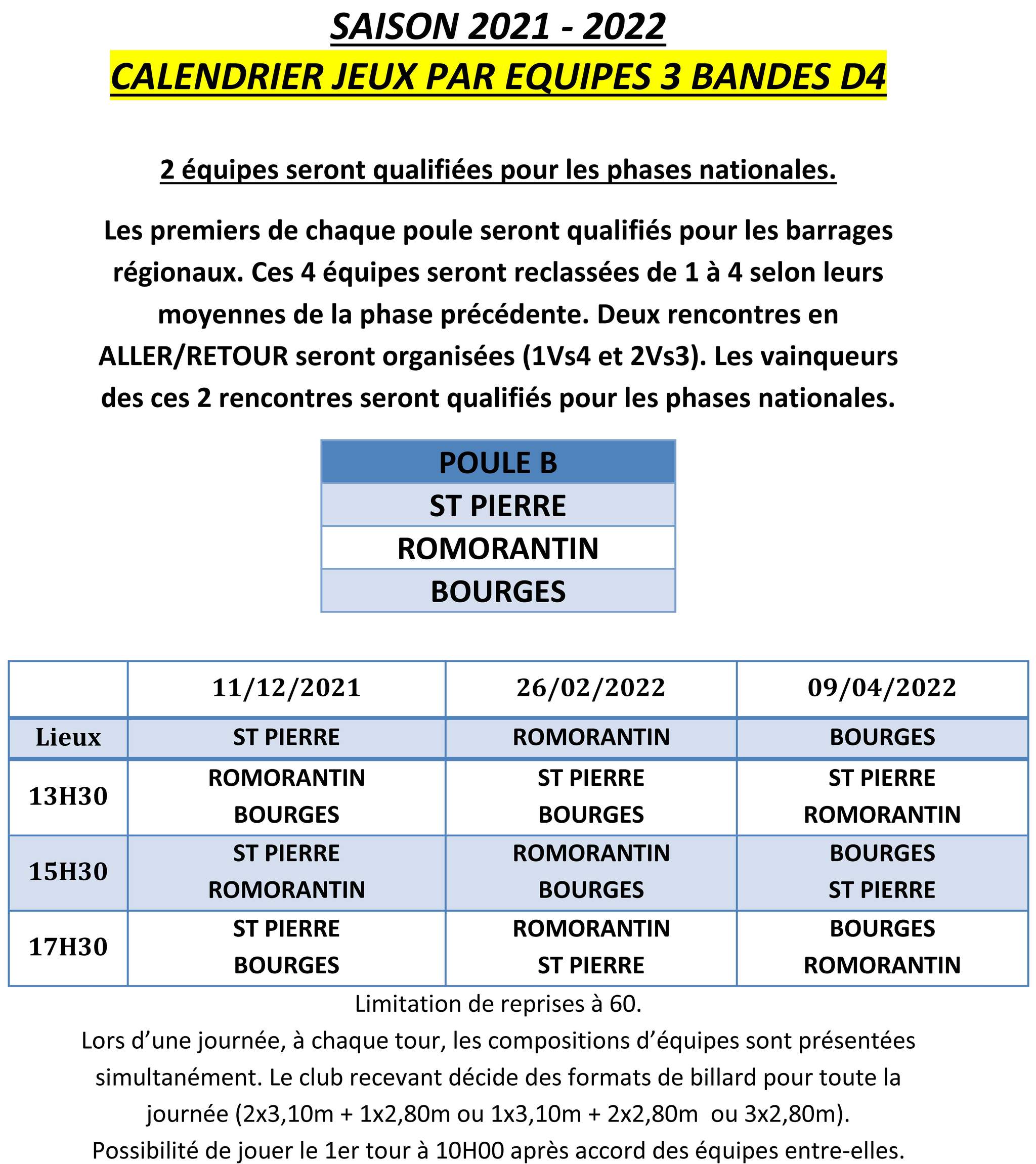 LBCVL 3 Bandes D4 Calendrier des rencontres 2021 2022 V1 du 20 10 Page 4