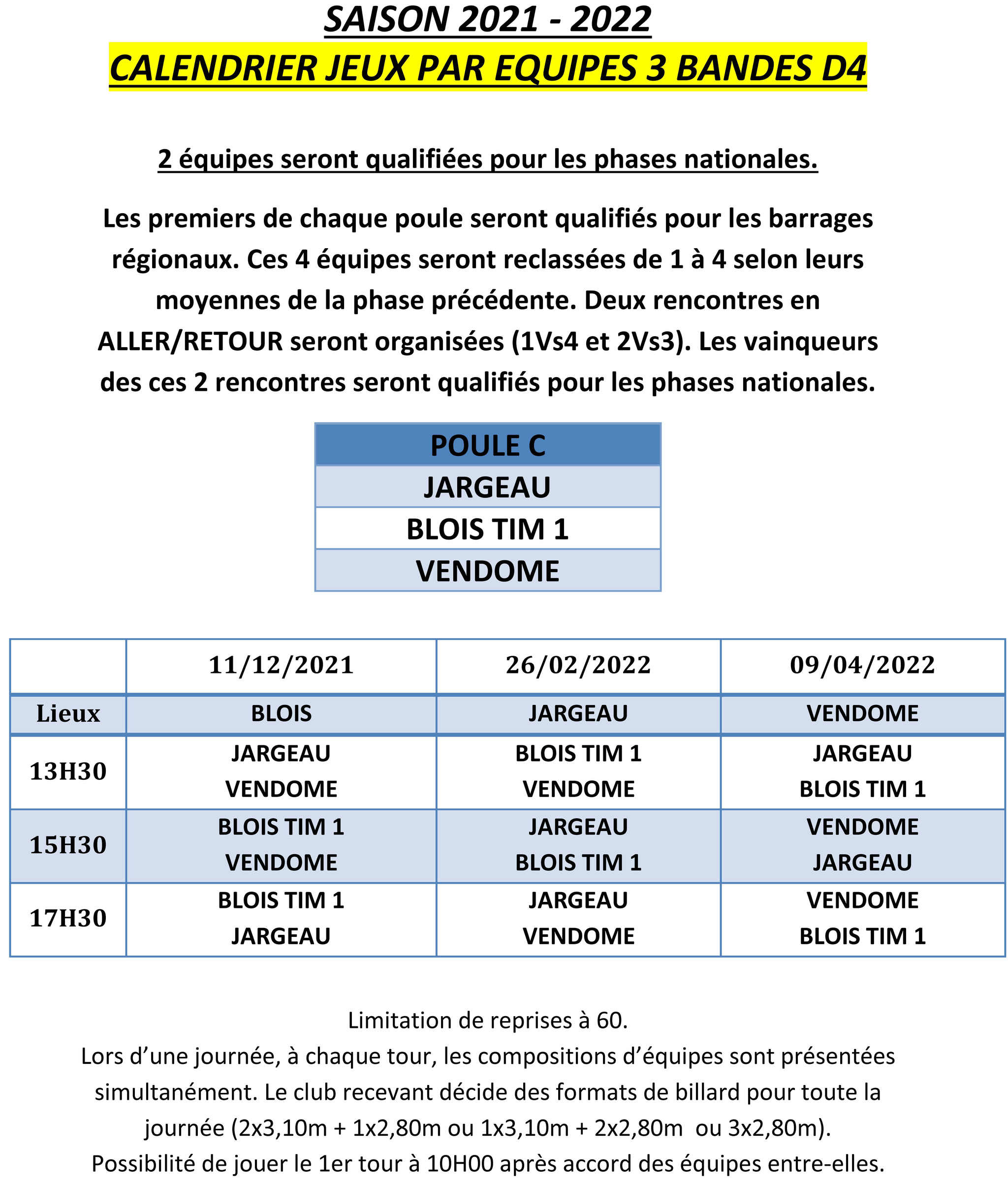 LBCVL 3 Bandes D4 Calendrier des rencontres 2021 2022 V1 du 20 10 Page 5