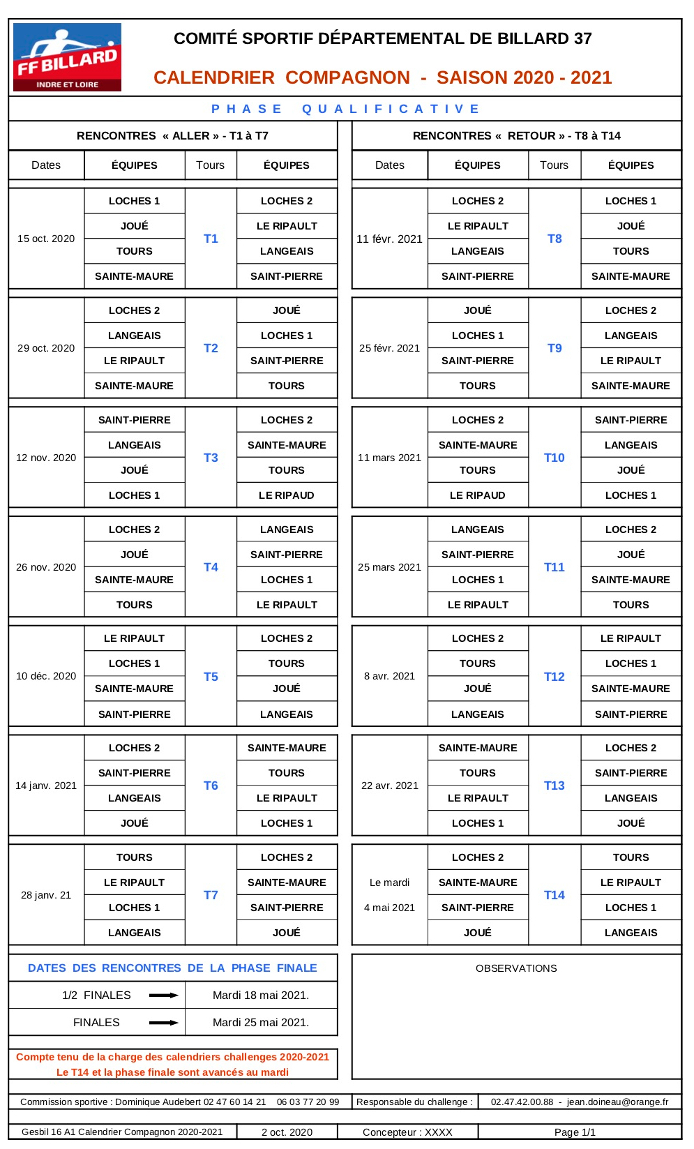 CSDB37 Calendrier Challenge casin Guy Compagnon 2020 2021 V2