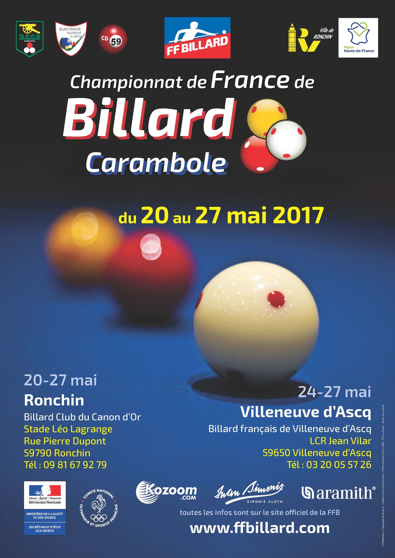 FFB CF regroupés 2017 Ronchin du 20 au 27 05 2017