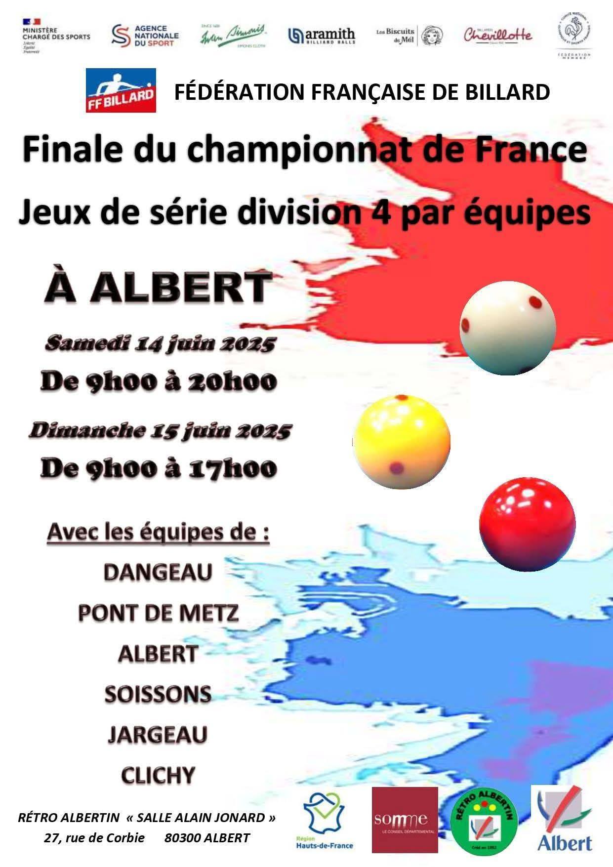 Finales de France aux Jeux de Série Division 4 les 14 et 15 juin 2025