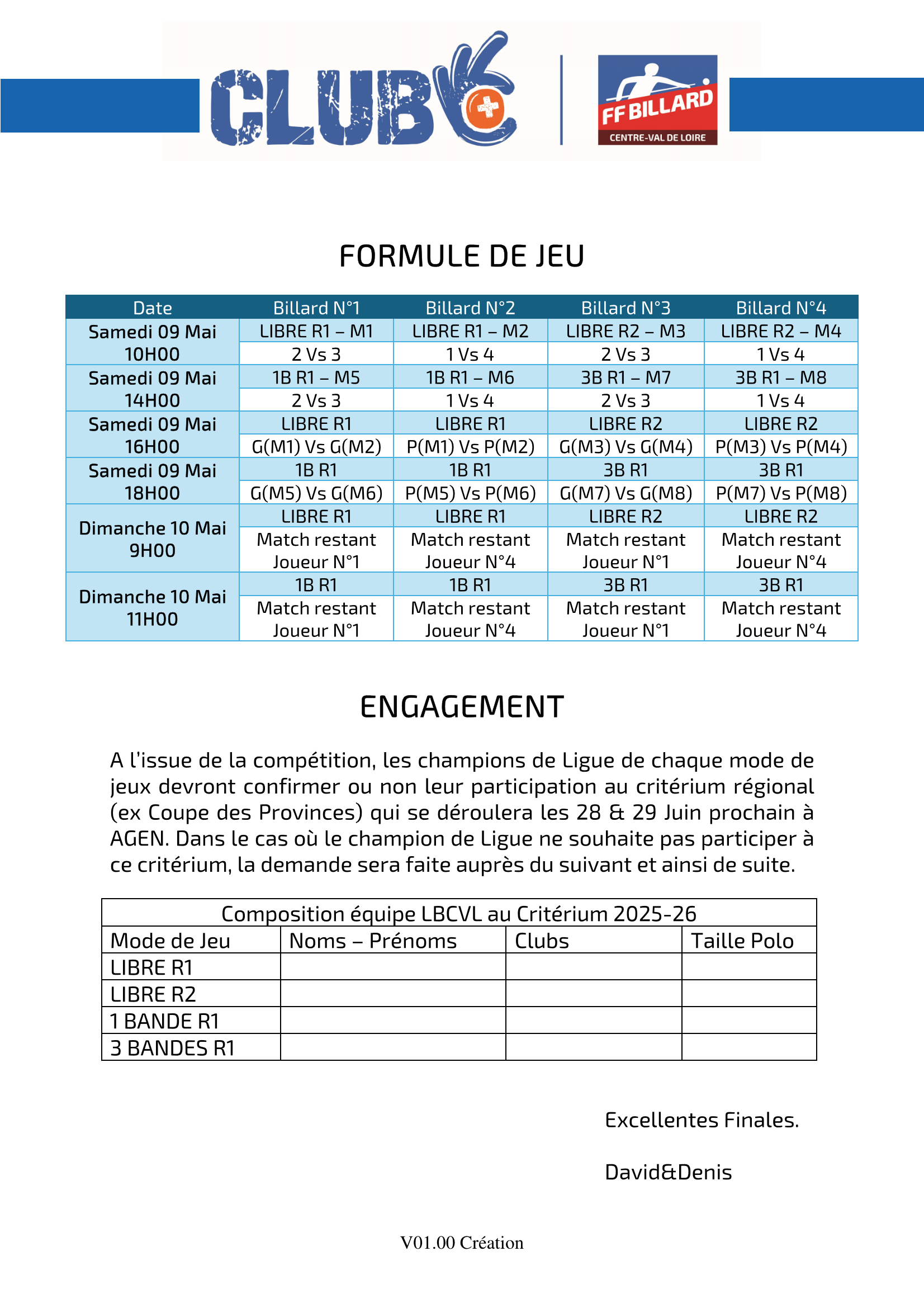 LBCVL 2025 2026 Convocation Finales Lire R1 R2 Bande R1 3Bandes R1 regroupes Blois 10 05 26 Page 3